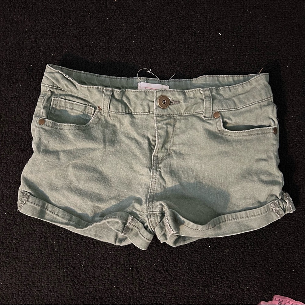 2.1 Denim Light Green Jean Shorts